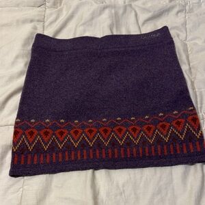 Elegant Purple and Red Patterned Pencil Skirt